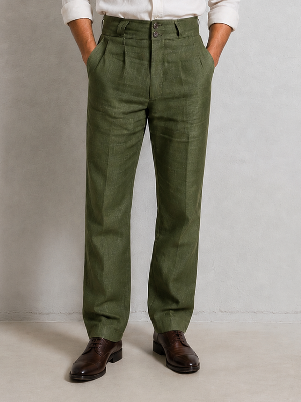 Baggy Straight Fit Pant with Broad Pockets & Dual Side Pleats